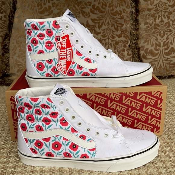 Vans Sk8-Hi Flowers True White Men’s - Picture 2 of 16